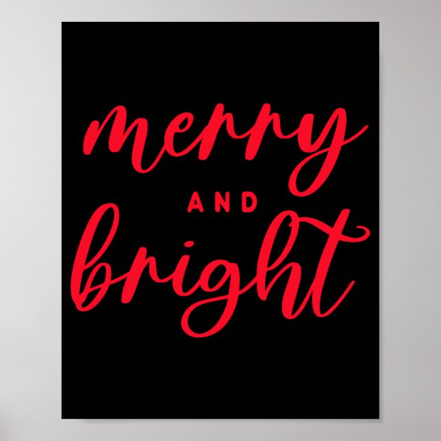 Merry And Bright Modern Red Womens Christmas _1  Poster (Framsidan)