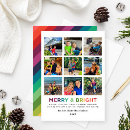 Merry and Bright Moments 2024 Photo Collage Julkort