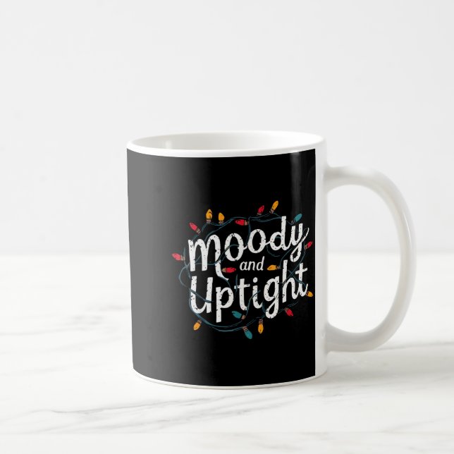 Merry And Bright Moody And Uptight Christmas Coupl Kaffemugg (Höger)