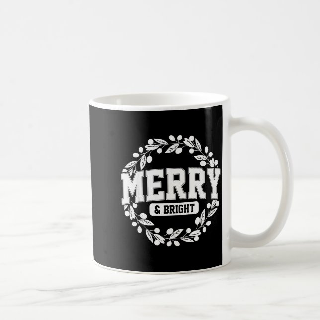 Merry And Bright Moody And Uptight Christmas Coupl Kaffemugg (Höger)