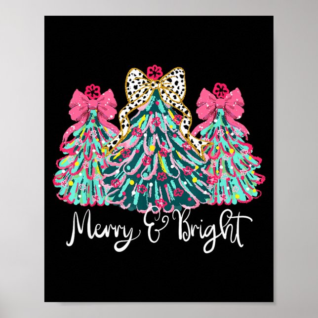 Merry And Bright Nk Christmas Tree Xmas Holiday Wo Poster (Framsidan)