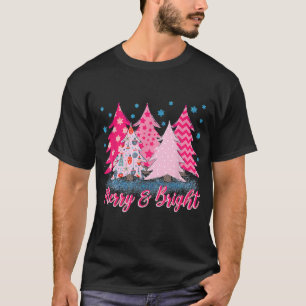 Merry and Bright Rosa Julgran Rosa T Shirt