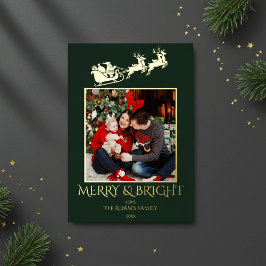 Merry and Bright Santa Sleigh Family Photo