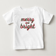 Merry and Bright - söt röd grönt-tartan-skript
