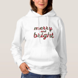Merry and Bright - söt röd grönt-tartan-skript T Shirt