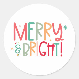 Merry and Bright Sticker Runt Klistermärke