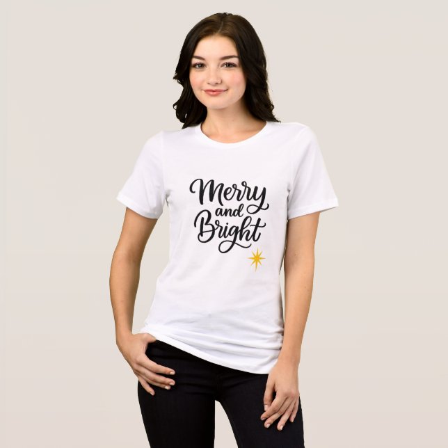 Merry and Bright T Shirt (Framsida Full)
