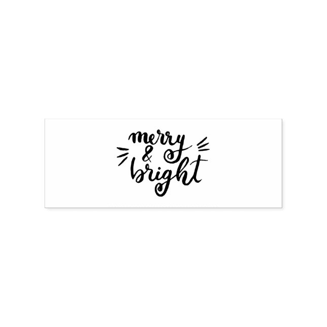 Merry and bright Wood Art Frimärke Stämpel (Tryck)