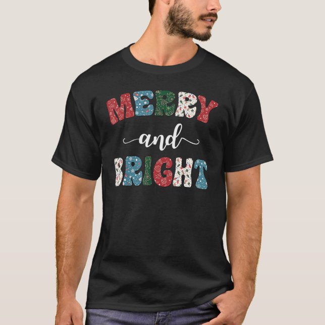 Merry and Brights God jul Julafton T Shirt (Framsida)