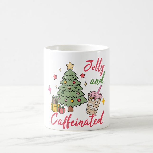 Merry and Caffeinated Christmas Mug Kaffemugg (Center)