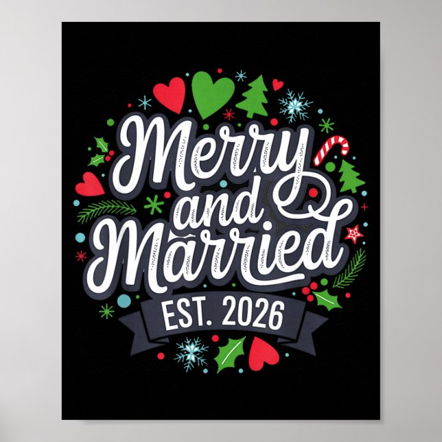 Merry And Married 2026 - Matching Couple Christmas Poster (Framsidan)