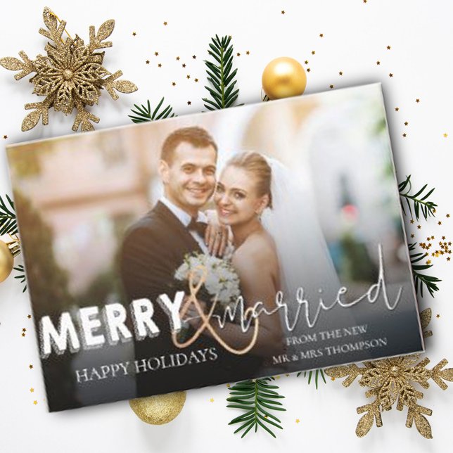Merry and Married First jul Photo Helgkort (Skapare uppladdad)