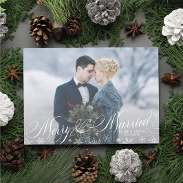 Merry and Married First Newlyed jul Julkort