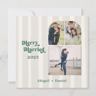 Merry and Married Hand Drawn Frame Photo Wedding Julkort