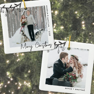 Merry And Married Minimalist Skrivmaskin Foto Julgransprydnad Keramik