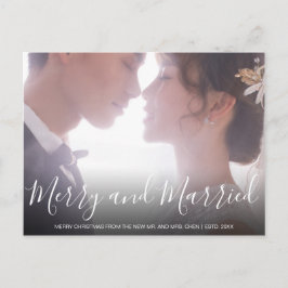 Merry and Married Newlyed Elegant Helg Vykort