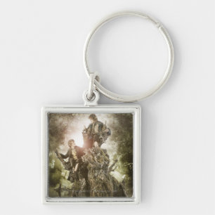 Merry and Peregrin on Treebeard Fyrkantig Silverfärgad Nyckelring