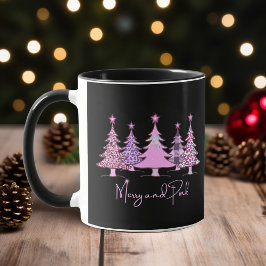 Merry and Rosa Sparkling Julgranar Black Mugg