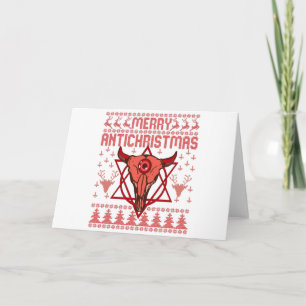 Merry Antichristmas Funny jul Ugly Sweater Kort