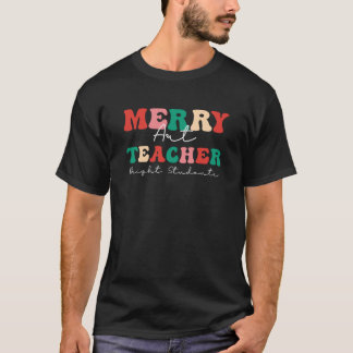 Merry Art Teacher Bright Studenter Groovy Family G T Shirt
