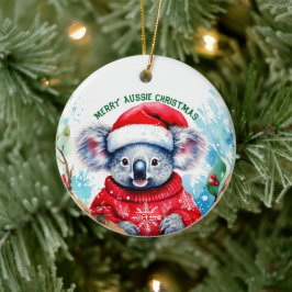 Merry Aussie jul Koala Julgransprydnad Keramik