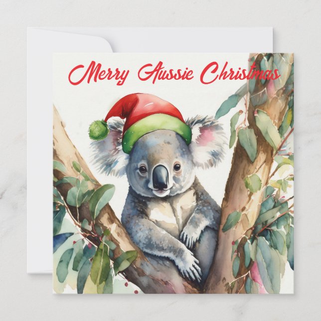 Merry Aussie jul Koala Julkort (Framsida)