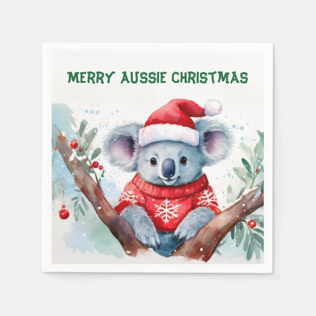 Merry Aussie jul Koala Pappersservett (Framsidan)