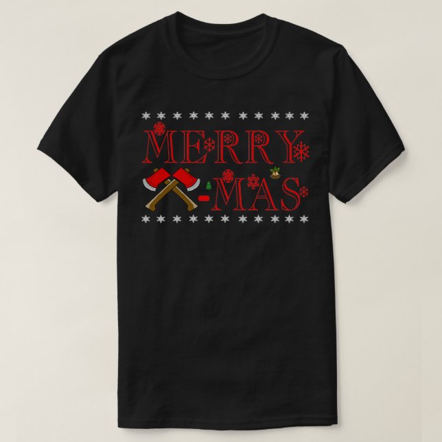 Merry axemas ts t shirt (Design framsida)