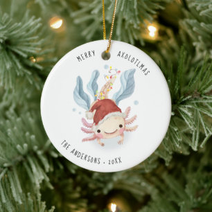 Merry Axolotlmas Jul på grövre vatten Julgransprydnad Keramik