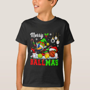 Merry Ballmas Julafton Santa Elf Volleyball Basket T Shirt