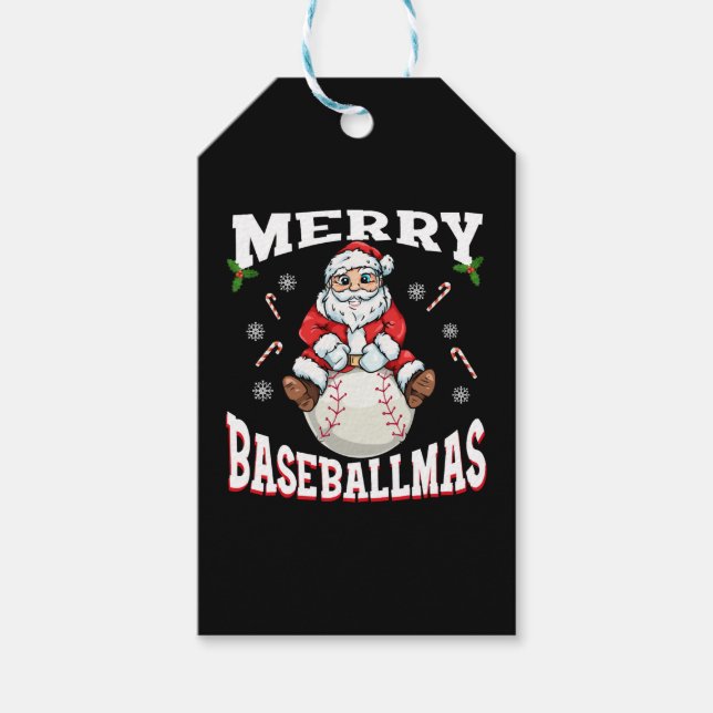 Merry Baseballmas Den nya jultomten Presentetikett (Framsidan)