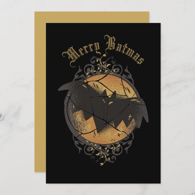 Merry Batmas Bat Christmas Holiday Card Julkort (Fram/baksida)