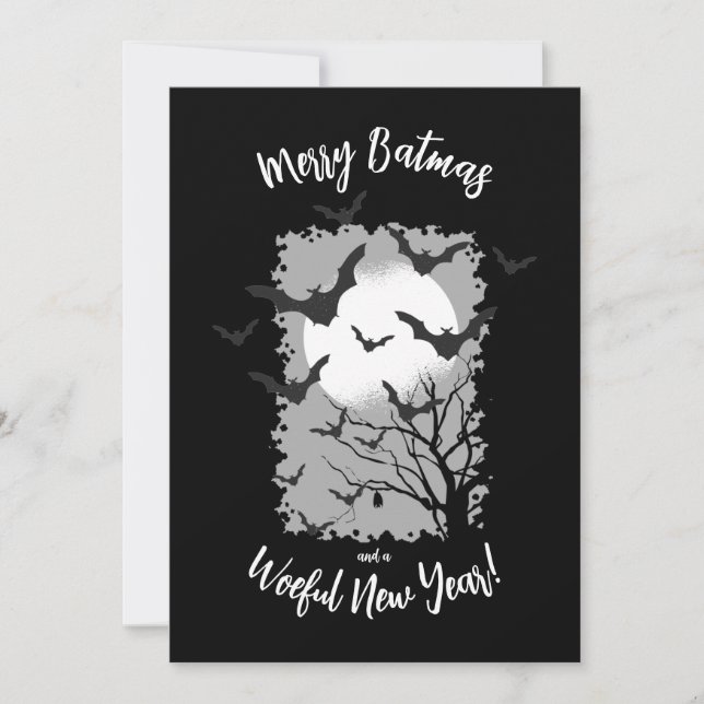 Merry Batmas Bat Christmas Holiday Card Julkort (Framsida)