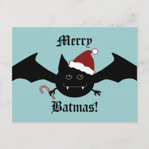 Merry Batmas fånig Gothic fladdermus jul Helg Vykort