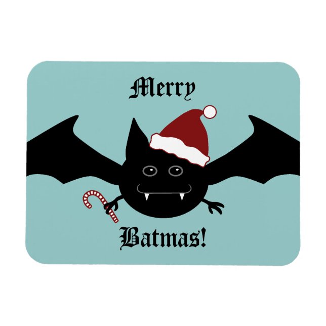 Merry Batmas roligt Gothic fladdermus för slagna m Magnet (Horisontell)