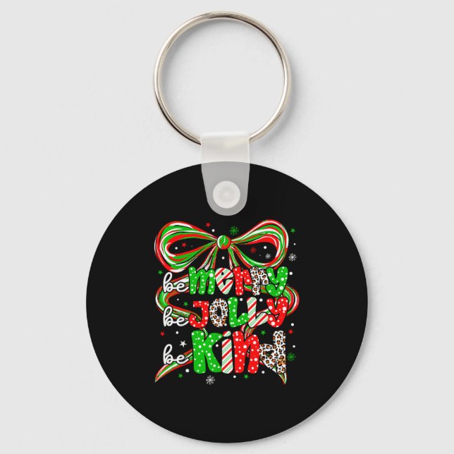 Merry Be Jolly Be Kind Merry Christmas Teacher Xma Nyckelring (Framsida)