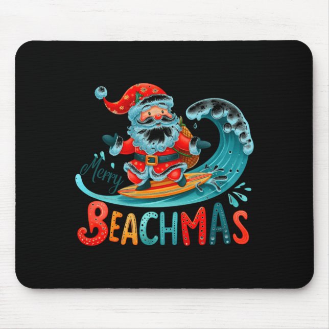 Merry Beachmas Santa Surfing Retro Design  Musmatta (Framsidan)
