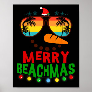 Merry Beachmas Tropical jul Hawaii Snögubbe B Poster