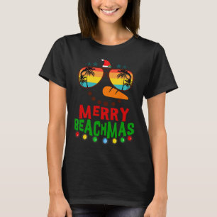 Merry Beachmas Tropical jul Hawaii Snögubbe B T Shirt