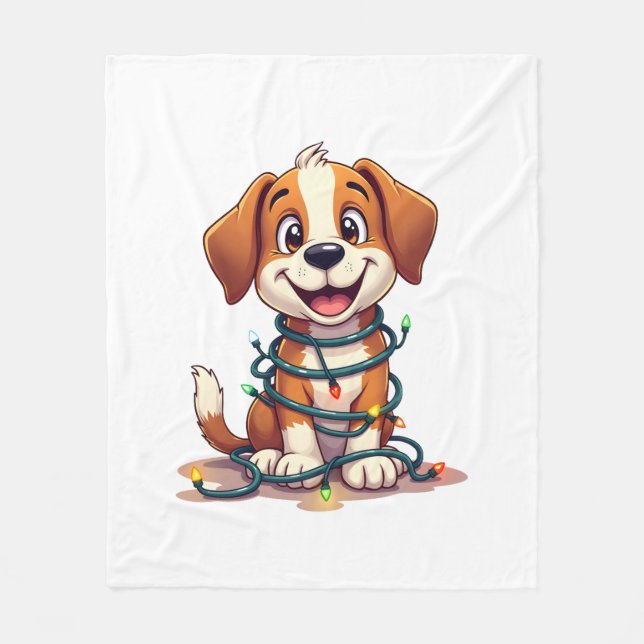 Merry Beagle Ljus Fleecefilt (Framsidan)