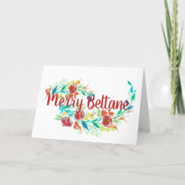 Merry Beltane Bright Summer Flowers Wicca Sabbat Helgkort