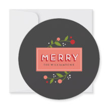 Merry Berries Blommigt Ornament Helgdag Card