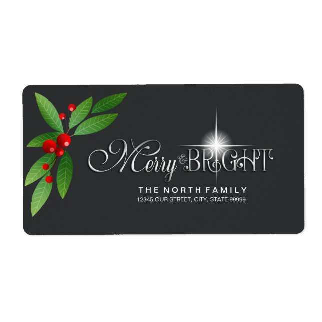Merry Berry Bright jul Grey D591 Fraktsedel (Framsidan)