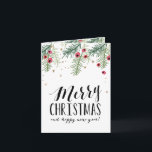 Merry Berry Collection Helgkort<br><div class="desc">Modern helgdag-kort med hand plockade bär och gräs nål.</div>