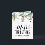 Merry Berry Collection Helgkort<br><div class="desc">Modern helgdag-kort med hand plockade bär och gräs nål.</div>