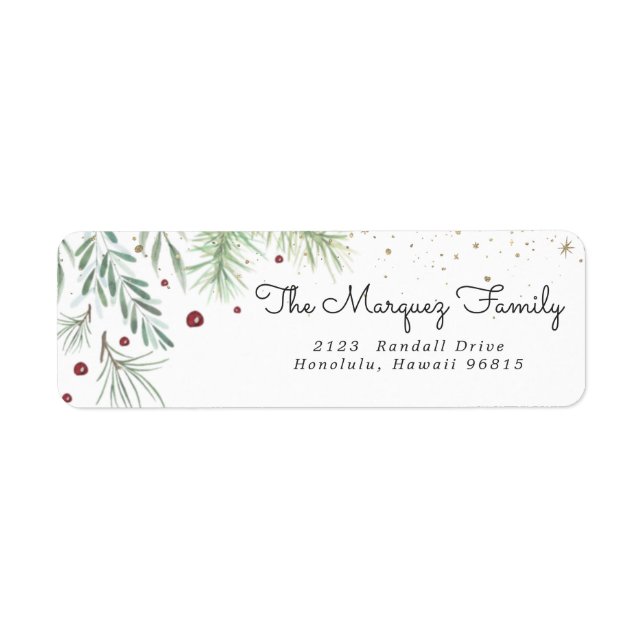 Merry Berry | Juldagar Returetiketter Returadress Etikett (Framsidan)