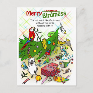 Merry Birdsphere Helg Vykort