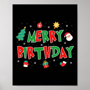 Merry Birthday God jul Grattis på födelsedagen Jul Poster