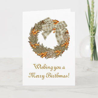 Merry Birthmas Birthday jul kombinerad Helgkort