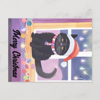 Merry Black Cat-jul Vykort